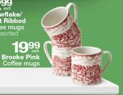Brooke Pink Coffee Mugs Each