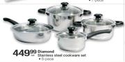 Diamond 8-Piece Stainless Steel Cookware Set