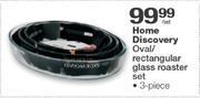Home Discovery 3-Piece Oval / Rectangular Glass Roaster Set
