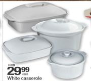 White Round Casserole -19cm Each