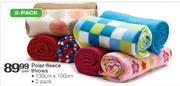 2 Pack Polar- Fleece Throws-130cm x 150cm 