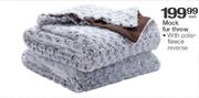 Mock Fur Throw With Polar- Fleece Reverse-Each