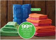 3-Piece Plain Towel Set Guest, Hand & Bath Towel Assorted-3 Piece