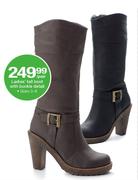 Ladies' Tall Boot With Buckle Detail Sizes 3 - 8 Per Pair