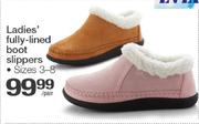 Everest Ladies Fully-Lined Boot Slippers-Per Pair Sizes 3-8
