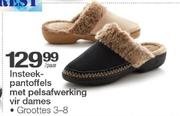 Everest Insteek-Pantoffels Met Pelsafwerking Vir Dames-Per Paar