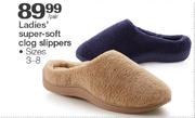 Ladies Super-Soft Clog Slippers-Per Pair