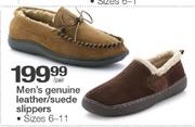 Men's Genuine Leather/Suede Slippers-Per Pair