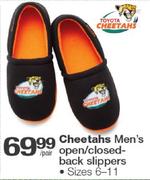Cheetahs Men's Open/Closed-Back Slippers-Per Pair