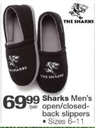Sharks Men's Open/Closed-Back Slippers-Per Pair