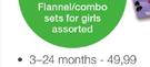 Flannel/Combo Sets For Girls Assorted(3-24 Months)-Per Set
