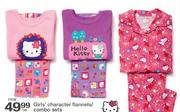 Hello Kitty Girls' Character Flannels/Combo Sets(3-24 Months)-Per Set