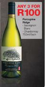 Porcupine Ridge Sauvignon Blanc/Chardonnay-3x750ml Eac