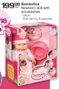 Bambolina Newborn Doll With Accessories 38Cm-Per Set