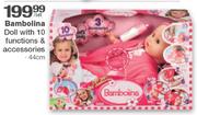 Bambolina Doll With 10 Functions & Accessories 44Cm-Per Set