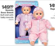 Sounds Sooo Sweet Soft Doll With Baby Sounds 43Cm-Each
