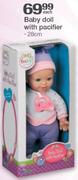 Baby Doll With Pacifier 28Cm