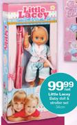 Little Lacey Baby Doll & Stroller Set 34Cm-Per Set