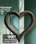 Large Hanging Wooden Heart-Each