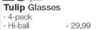 Tulip Glasses 4 Pack Hi-Ball