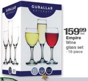 Empire Wine Glass Set 18 Piece-Per Set