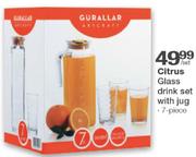 Citrus Glass Drink Set With Jug 7 Piece-Per Set