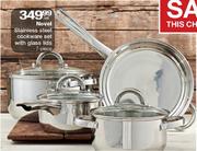 Novel Stainless Steel Cookware Set With Glass Lids-7 Piece Each