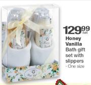Honey Vanilla Bath Gift Set With Slippers-Per Set