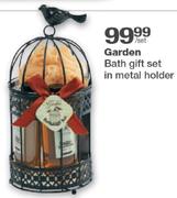 Garden Bath Gift Set In Metal Holder-Per Set