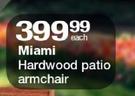 Miami Hardwood Patio Armchair-Each