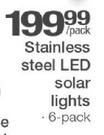 Stainless Steel LED Solar Lights-6's pack
