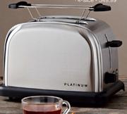 Platinum Stainless Steel Toaster With Bread Tray 2 Slice