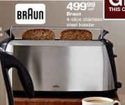 Braun 4 Slice Stainless Steel Toaster