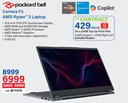 Packard Bell Carrera F3 AMD Ryzen 3 Laptop-On A 20GB Top Up Price Plan Includes Modem