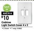 Crabtree Light Switch Cover 4 x 2