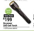 De Power 2XD Cell Torch 278 Lumen