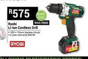 Ryobi Li-Ion Cordless Drill