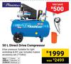 Trade Air 50Ltr Direct Drive Compressor Incl 3 Pcs Accessory Set 772463