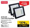 Eurolux 50W LED Twin Pack Floodlight 850032315-Per Pack