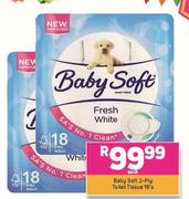 Baby Soft 2 Ply Toilet Tissue-18's Each