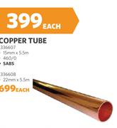 Copper Tube 15mm x 5.5m 336607-Each