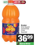 Brookes Oros Squash Concentrate Assorted-2Ltr Each