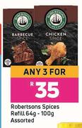 Robertsons Spices Refill Assorted-For Any 3 x 64g-100g