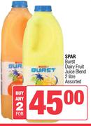 Spar Burst Dairy Fruit Juice Blend Assorted-For 2 x 2L