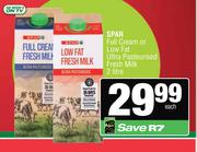 Spar Full Cream Or Low Fat Ultra Pasteurised Fresh Milk-2L