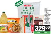 Spar Sugar 2kg+ Spar Maize Meal 10kg + Spar Sunflower Oil 2Ltr+ Spekko Long Grain Rice 10kg-For All