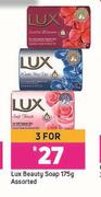 Lux Beauty Soap Assorted-For 3 x 175g