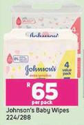 Johnson's Baby Wipes 224/288-Per Pack