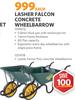 Lasher Falcon/Falcon Poly Concrete Wheelbarrow 1199676-Each