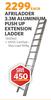 Afriladder 3.3m Aluminium Push Up Extension Ladder (EN131 Certified) 1342563